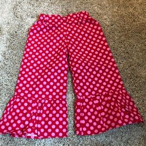 Girls red and pink polkadot bell bottoms